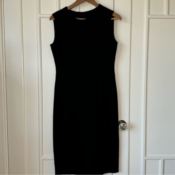 Designer FRANCO MIRABELLI CLASSIC LITTLE BLACK DRESS OFFICE EVENING SIZE 6 lined - Picture 4 of 11